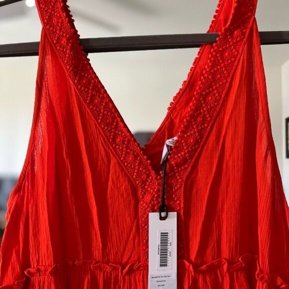 BB Dakota Tier Me Out red Dress crochet New with Tags - Picture 5 of 7